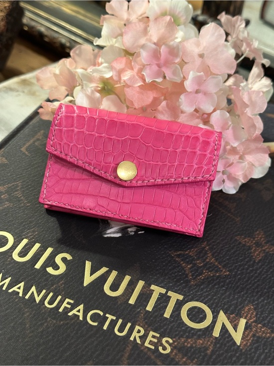 Accessories - Genuine Pink American Alligator & Leather Card Case/ Playing Card Case